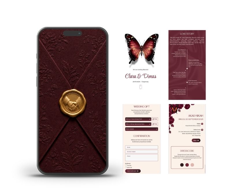 Template Wedding Tema Envelope Minimalist Tanpa Foto - Slide 4