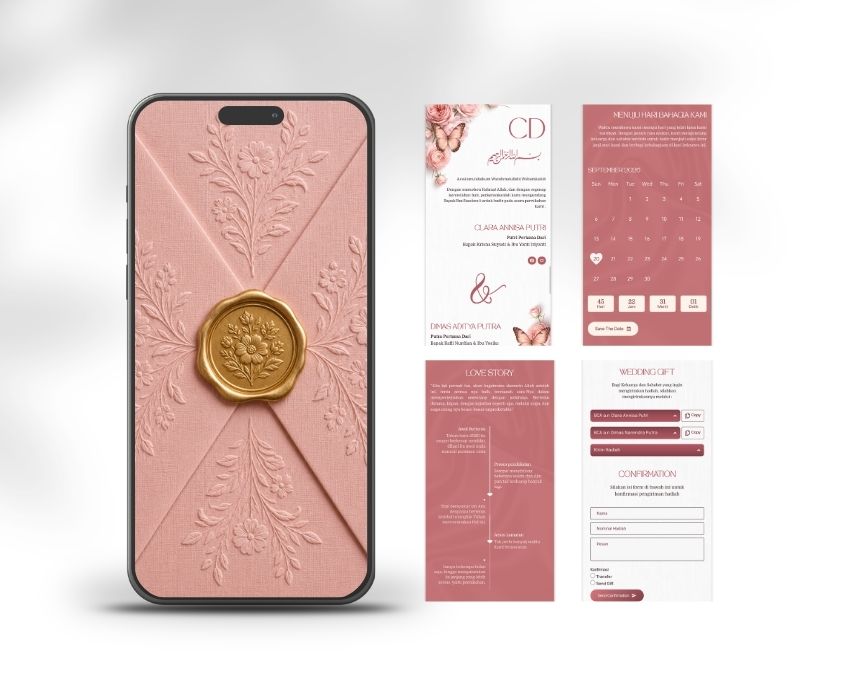 Template Wedding Tema Envelope Minimalist Tanpa Foto - Slide 5